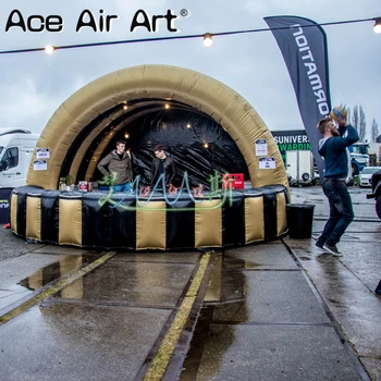 Best Customized Gold And Black Inflatable Mobile Bar Booth,bar Kiosk,bar Counter /sampling Station For Outdoor Partys