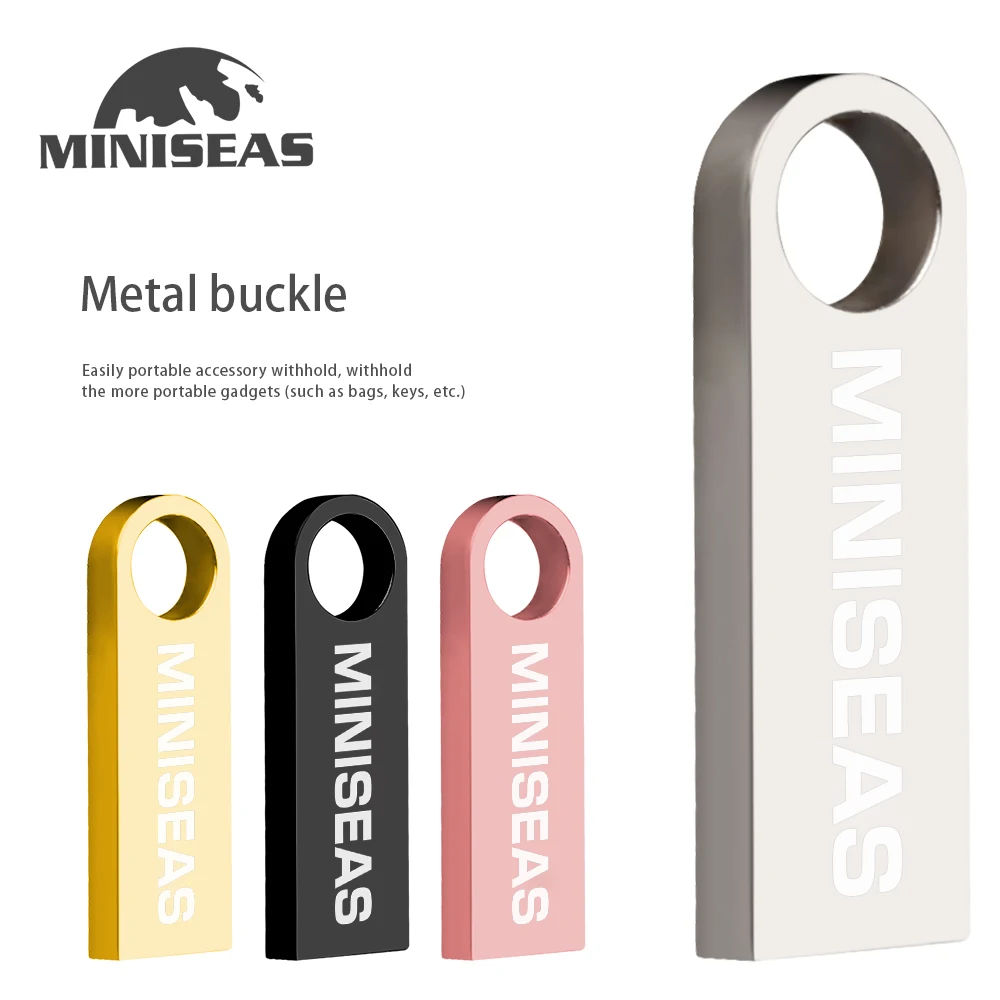 

new Miniseas usb flash drive 64GB 32GB 16GB 8GB 4GB pen drive pendrive waterproof metal silver u disk memoria cel usb stick gift