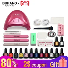 Набор для ногтей Burano 48 Вт лампа для ногтей Сушилка для ногтей выбор 12 цветов УФ Гель-лак набор для ногтей набор УФ-Гель-лак маникюрный набор