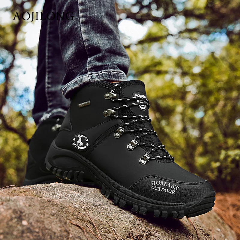 

2019 Men Waterproof Hiking Shoes Breathable Tactical Combat Army Boots Outdoor Climbing Shoes Non-slip Trekking Sneakers for Men