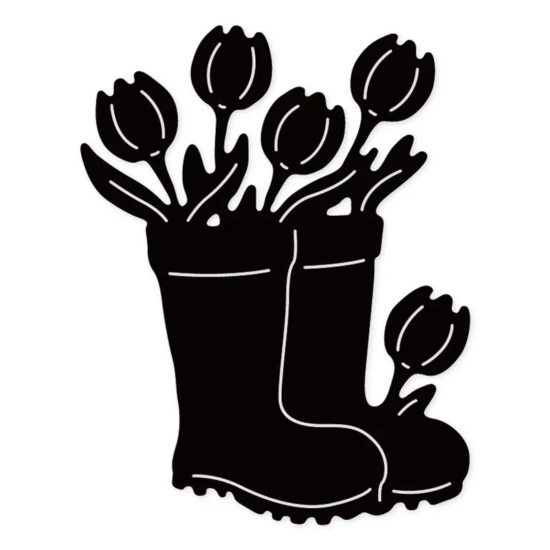Уfurty тюльпан сапоги и ботинки для девочек цветок резки металла Dies Cut DIY Крафтовая окраска Скрапбукинг DIY Alubm фото карты порезы украшения