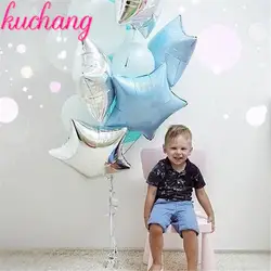 12 шт. Baby Shower Globos 18 дюймов сине белые Щепка Звезда Гелий Фольга шары обувь для мальчиков день рождения 1st декоративные принадлежности для