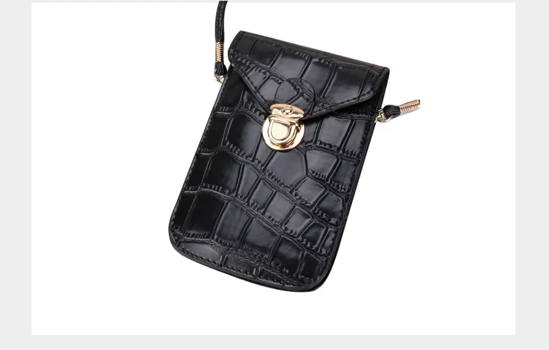 Серебристые мини-сумки для мобильного телефона, маленькие клатчи, сумка на плечо из крокодиловой кожи, Женская сумочка, черный клатч, сумочка с клапаном черного цвета