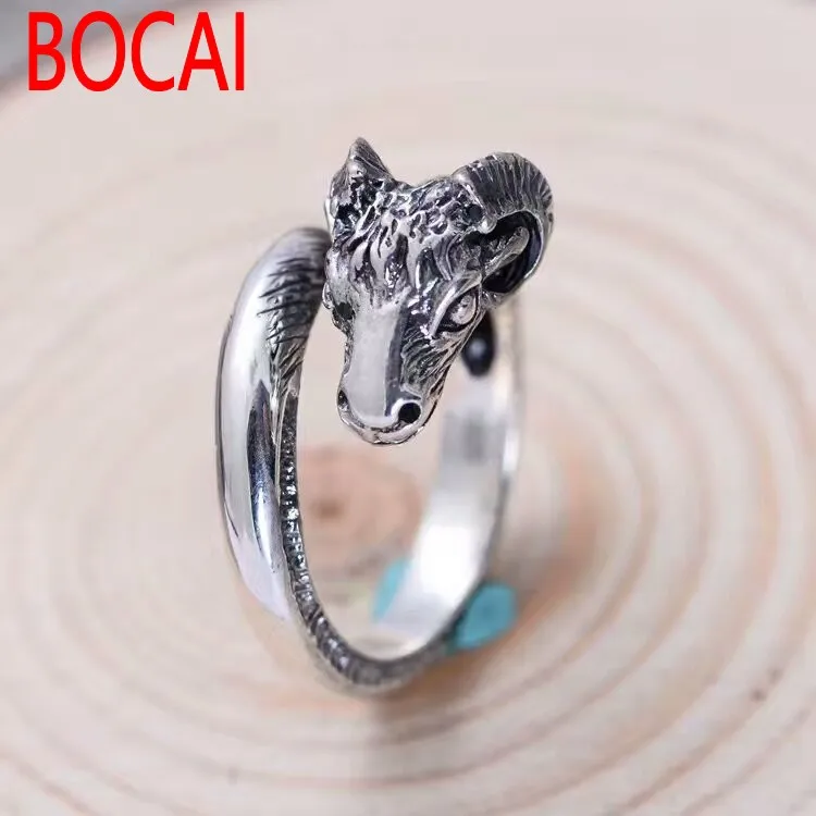 

925 Sterling Silver Sheep Ring opening