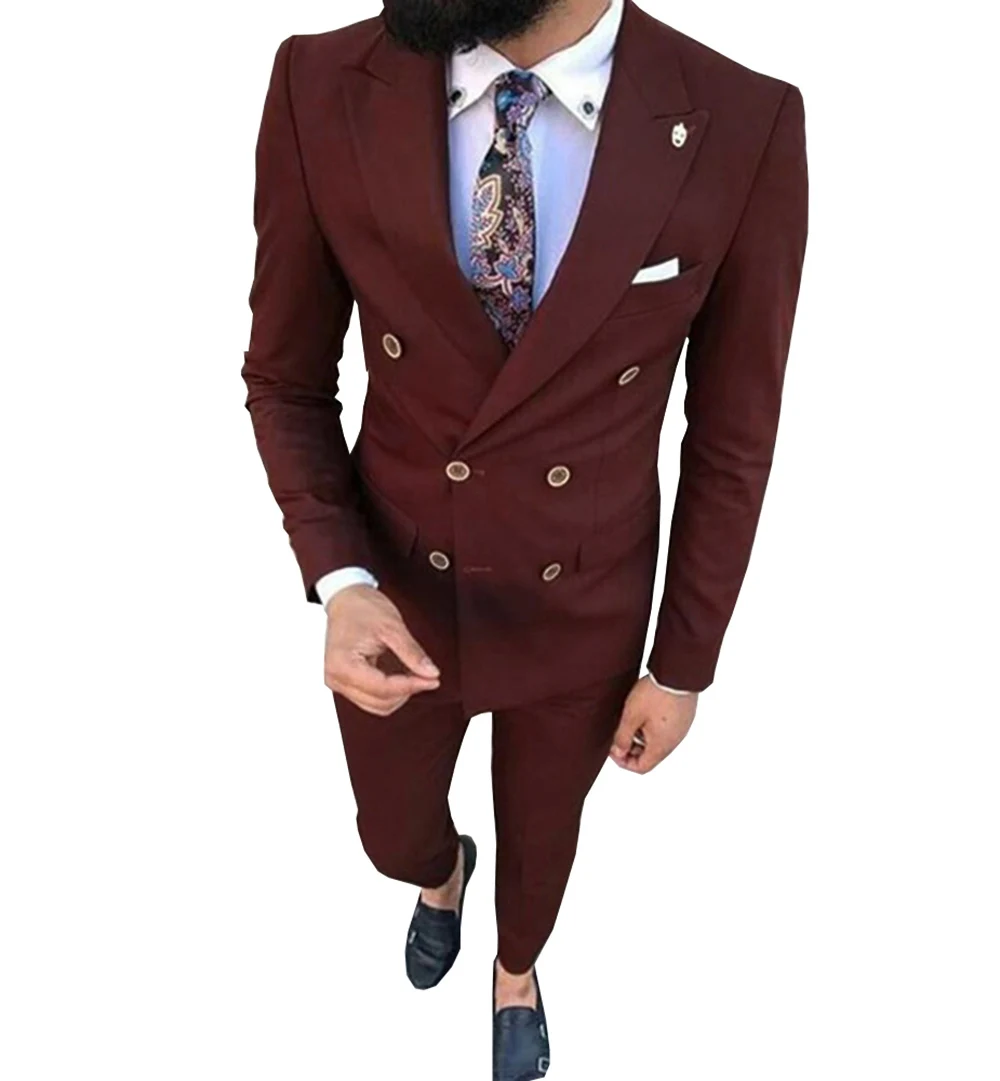 (Блейзер + брюки) костюм мужской классический на заказ Slim Fit цвета слоновой кости серый двубортный однотонный костюм из 2 предметов Нотч