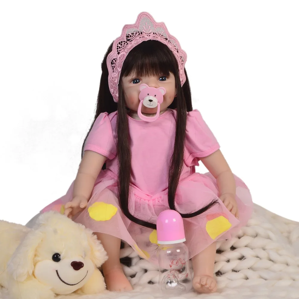 55 см Силиконовые Reborn куклы Baby живой реалистичный Boneca Bebe реалистичные настоящая