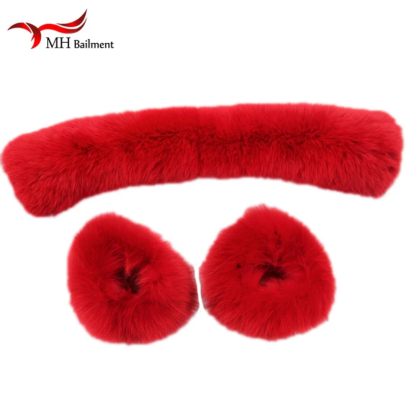

Real Fur Collar for Coats Jackets Winter Fox Fur Scarves Fluffy Unisex Fox Women With cuffs Scarf Female Scarf bandana shawl