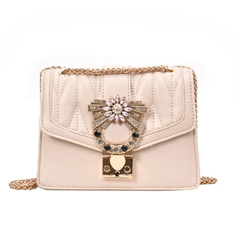 

Fashion Female Flap Bag Pu Leather Women'S Handbag Diamond Lock Chain Shoulder Messenger Bags Crossbody Bags