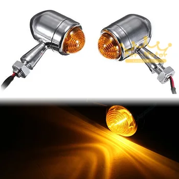 

2x Motorcycle Universal Bullet Style Amber Lens Indicator Blinker Turn Signal Light for Harley Honda Yamaha Suzuki Kawasaki