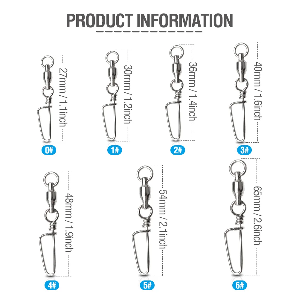DONQL 10/20/50 шт баррель подшипники, подшипники рыболовной разъем Вращающийся шарнир из твердых серебряное кольцо Нержавеющая сталь снасть для приманки на рыболовецкий крючок аксессуары