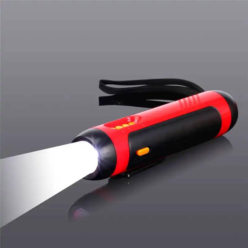 Alarm FM Radio Mobile Phone Charging Hand-operated Power Generat powerful led flashlight lampada led #4S8 (6)