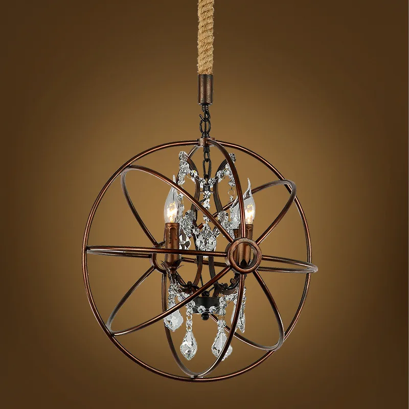 Buy Loft Vintage Spherical Pendant Lights Red Iron