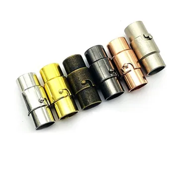 

Aclovex 10set Metal Copper Magnetic Clasps Fit 3/4/5/6mm Leather Cord Rhodium Gold Color End Connectors for Diy Jewelry Making