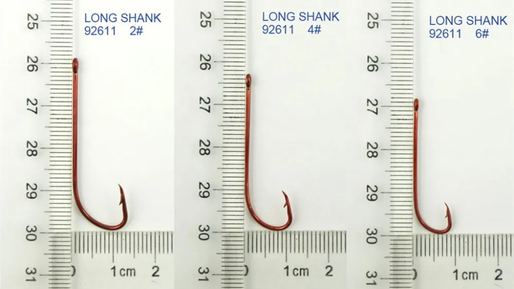[25 шт.] Красный Длинный хвостовик рыболовный крючок угорь рыболовные крючки такелажные крючки Размер#2 4 6 8 10 12