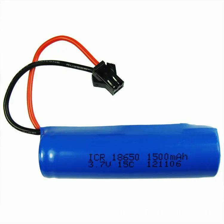 3,7 V 1500mAh пульт дистанционного управления Вертолет пульт дистанционного управления Самолет 18650 цилиндрический литиевый Lipo аккумулятор SM штекер