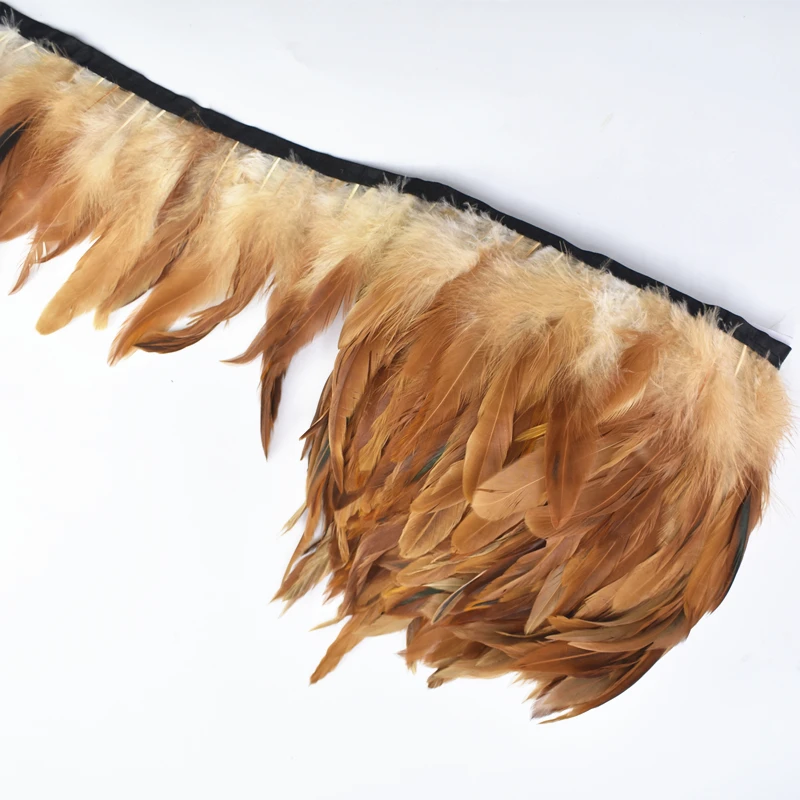 

1Meters Chicken Rooster Tail Feather Trims Ribbon Dress Skirt Fringe Clothing Pheasant Feathers for Crafts Jewelry Making Plumas