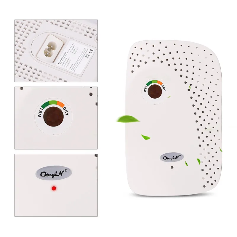 Mini Dehumidifier For Home Office Portable Desiccant Reusable Moisture Absorbing Air Dryer With LED Indicator Air Dehumidifiers