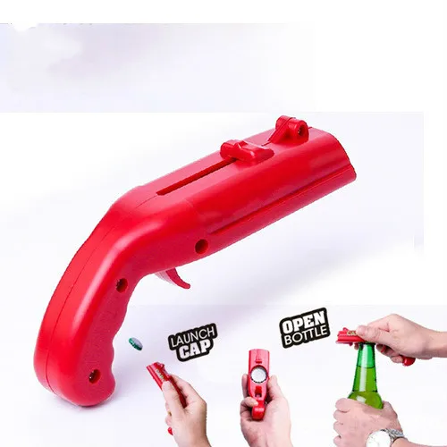 

NEW Bottle Opener Firing Cap Gun Creative Flying Cap Launcher Bottle Beer Opener Can Wine Opener