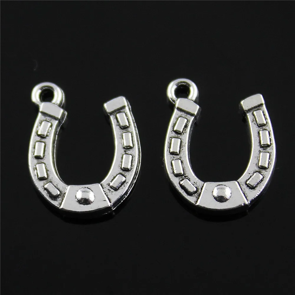 

Charms Horse Shoe Antique Silver Color Alloy Diy Jewelry Making Accessories 15x12mm 10pcs/lot