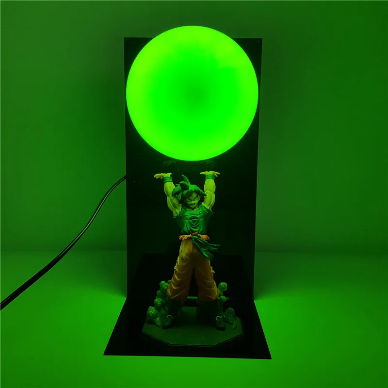Dragon Ball Z Goku Spirit Bomb фигурки светодиодные лампы игрушки аниме Dragon Ball Супер Сон Гоку фигурка игрушка диорама 15 цветов выбрать - Цвет: Зеленый