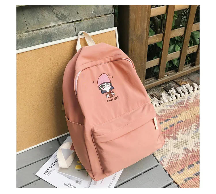 Janespri Cute School Bags for Teenage Girls Waterproof Nylon Embroidery Backpack Female Backpack Travel Bag School Mochilas New_34-1_21