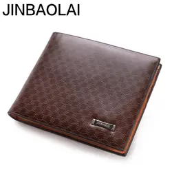 JINBAOLAI новый модный двойной короткий кожаный мужской кошелек для монет Карманный фото Визитницы hasp кошелек крест-накрест