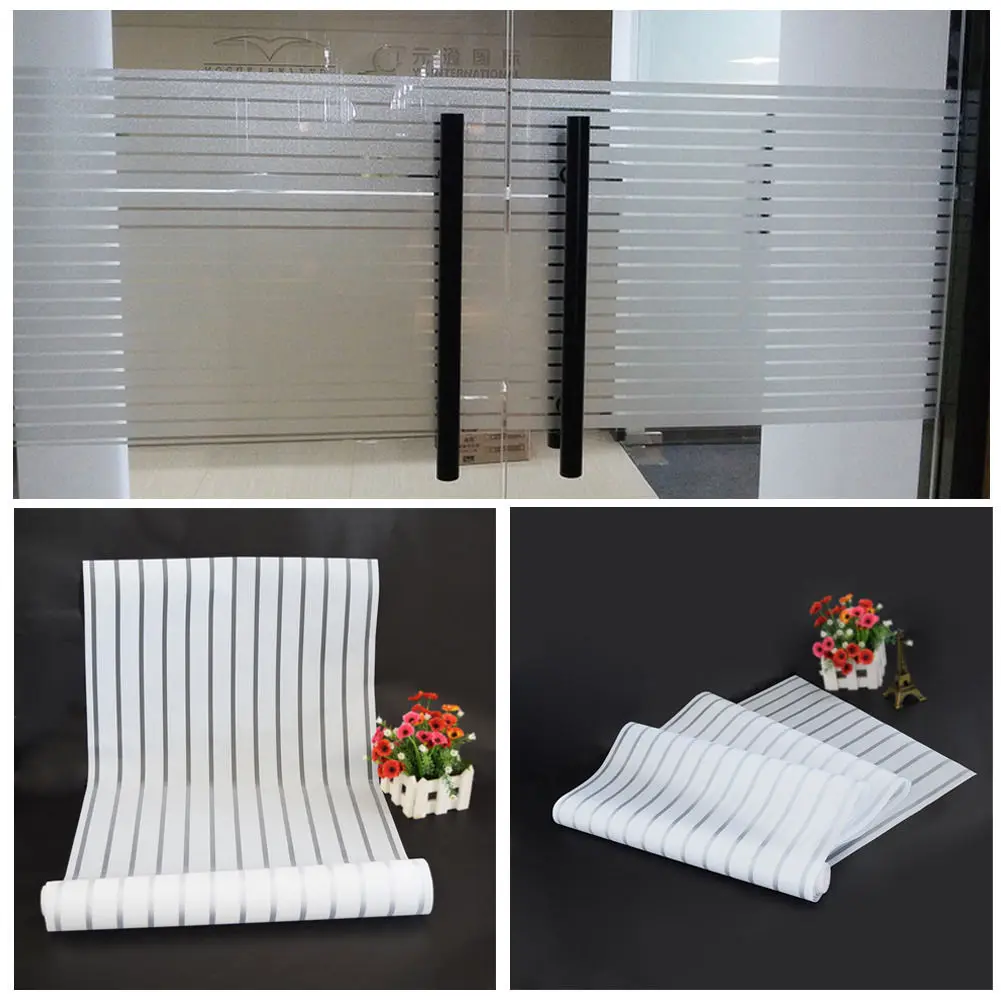 

Fashion Glass Window Film Privacy Frosted Modern Stripe Self-adhesive Sticker Home Decor Wholesale