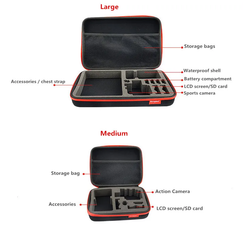 Портативная сумка для хранения, защитный чехол для переноски, EVA ударопрочный бокс для Gopro hero 7 6 5 4 3 Xiaomi Yi, аксессуары для экшн-камеры