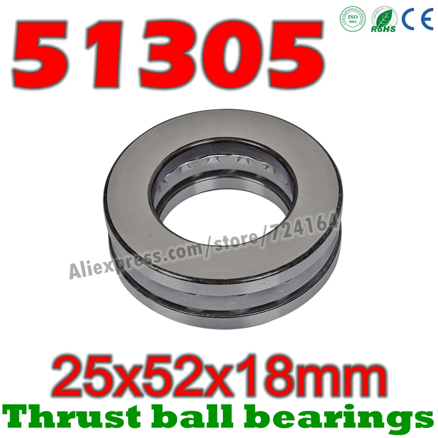 Rodamiento De Bolas De Contacto 51305 - 25x52x18 Mm, Ideal Para Cargas Pesadas (DIN 711) Rodamiento Axial De Bolas