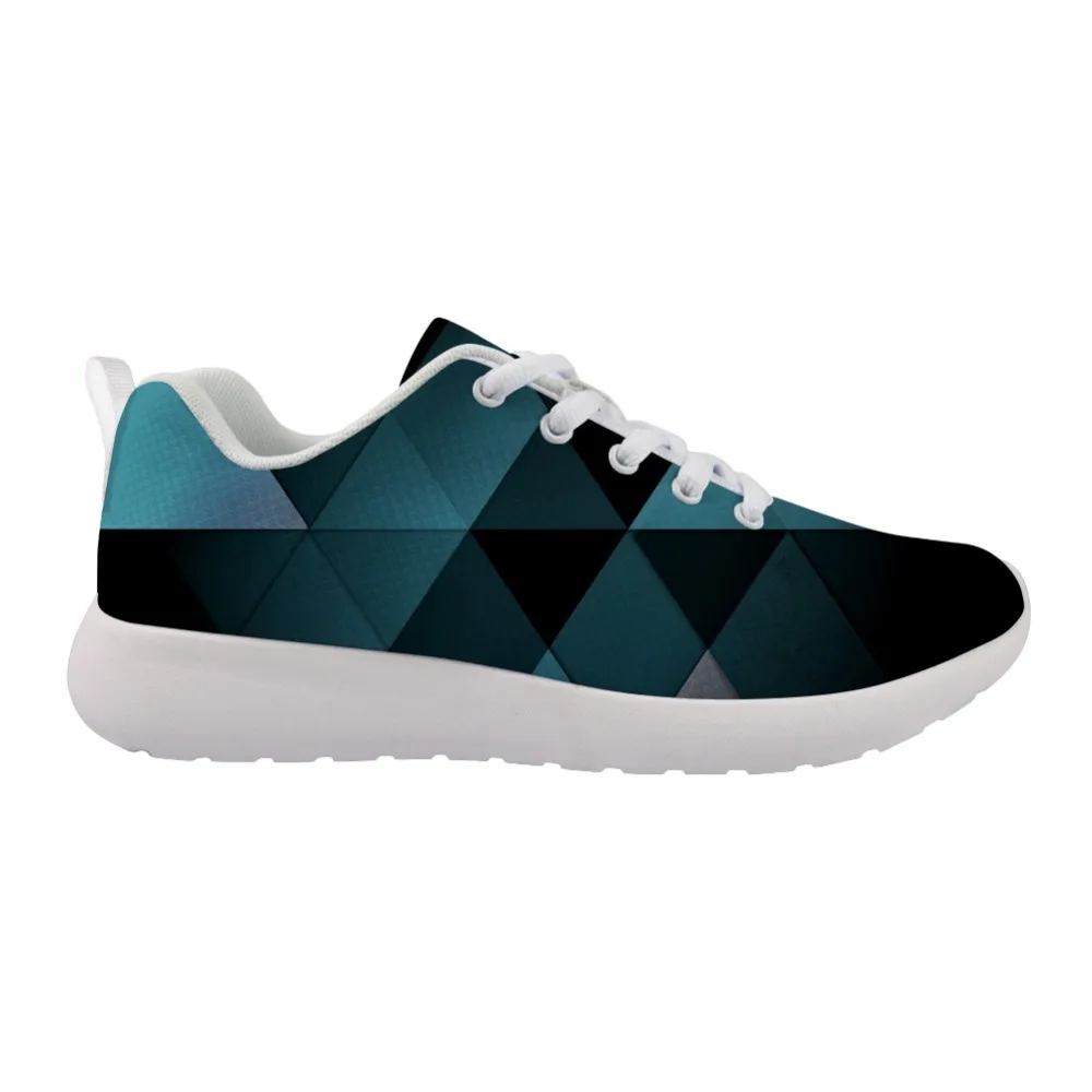 

ELVISWORDS Geometry Pattern Print Sneakers Shoe Cool Outdoor Stylish Fashion Casual Walking Sapato for Men and Women