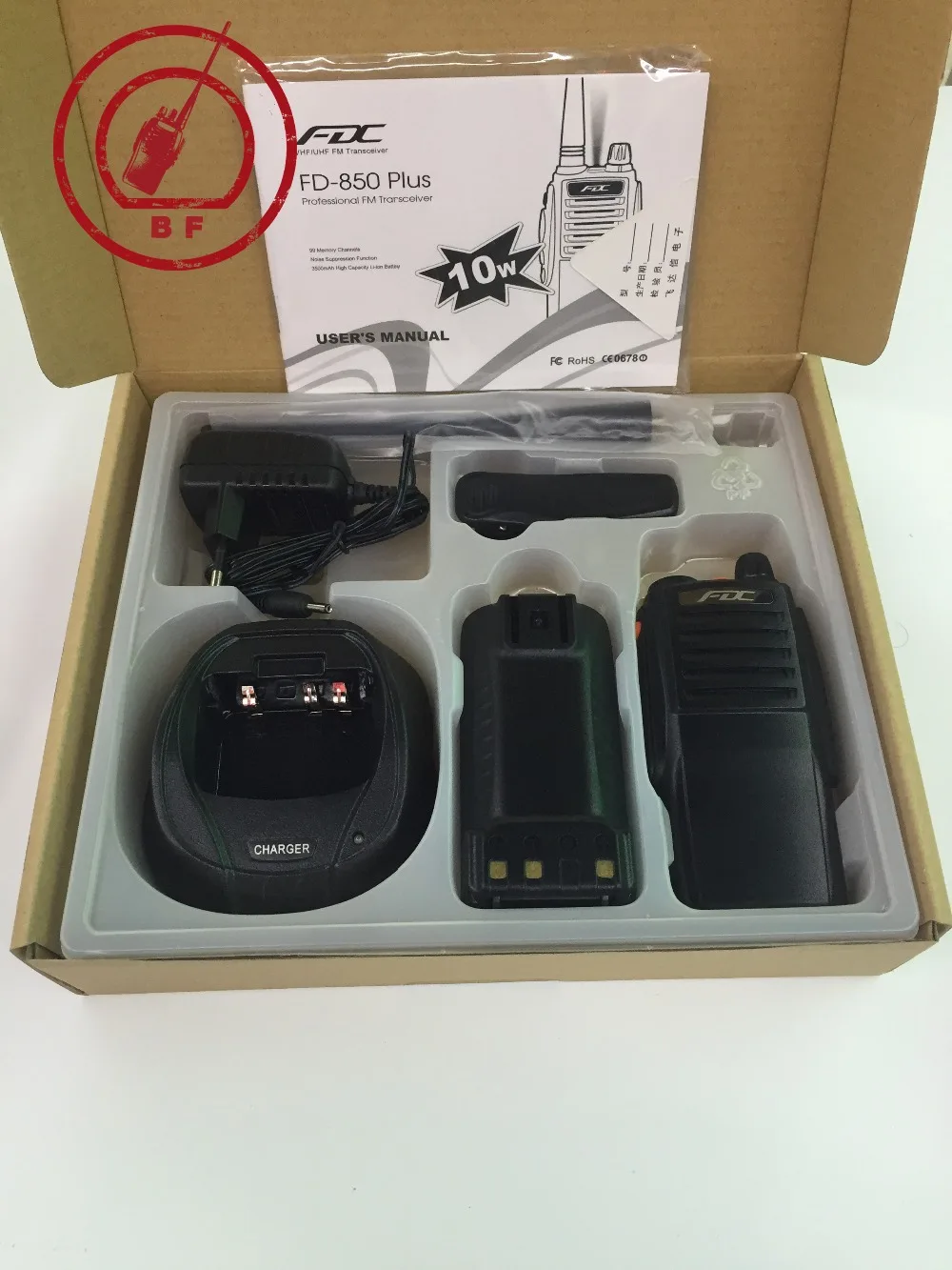 10 Вт VHF walkie talkie FDC FD 850Plus водонепроницаемый двухсторонний радио с батареей 3500 мАч SMA