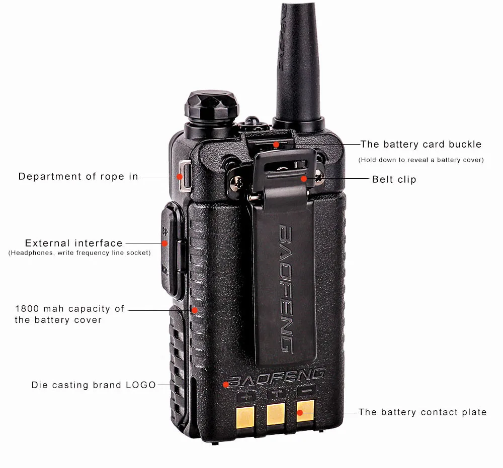 2Pcs BaoFeng UV-5R Walkie Talkie VHFUHF136-174Mhz&400-520Mhz Dual Band Two way radio Baofeng uv 5r Portable Walkie talkie uv5r (1)