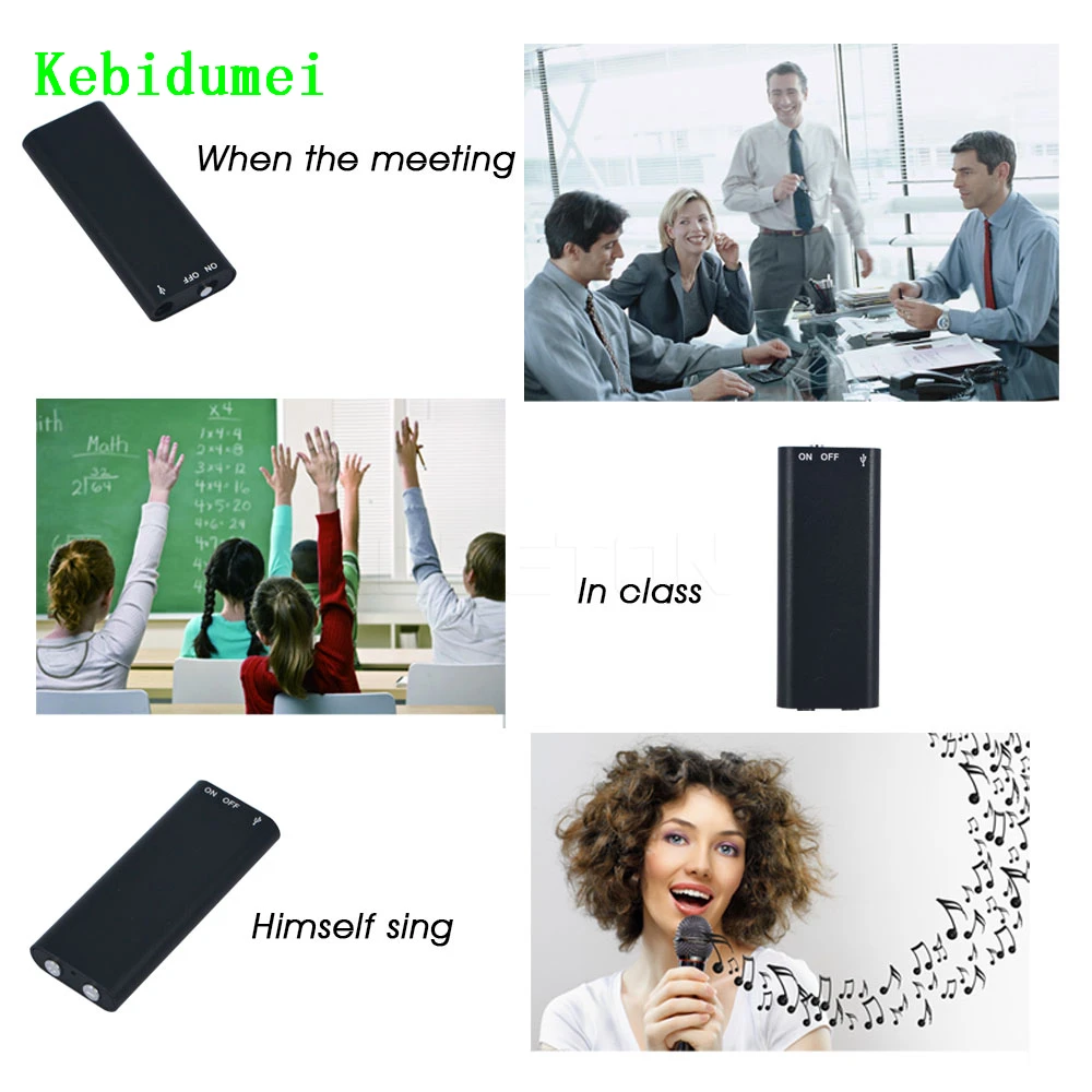 

Kebidumei Multifunction Digital Audio Voice Recorder Dictaphone Stereo MP3 Music Player 8GB Memory Storage USB Flash Disk Drive