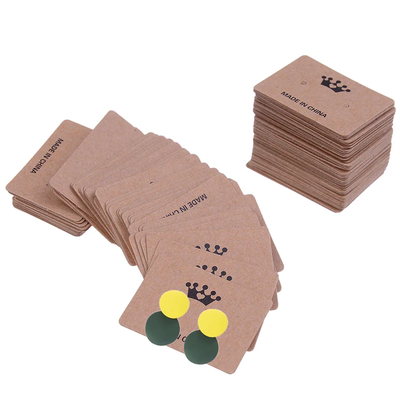 100 шт 3,5*2,5 см дополнительная Ювелирная карточка для упаковки бумажных карт серьги-гвоздики ярлык-карта ювелирный Органайзер