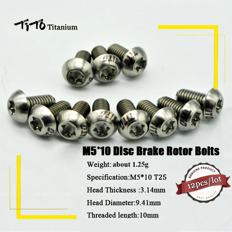 12 шт. титановые тормозные винты для M5x10mm Torx T25|disc brake bolts|brake bolttitanium disc |