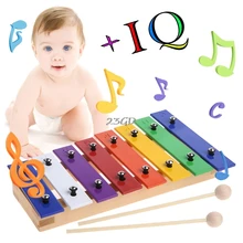 2017 Preety 8 Notes Wooden Children Kid Gift Glockenspiel Musical Instrument Music Toy JUN21_50