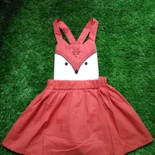 Новое летнее платье для девочек милое платье для малышей с рисунком лисы повседневное модное платье с животным принтом весеннее платье со звериным рисунком оранжевого цвета Infant