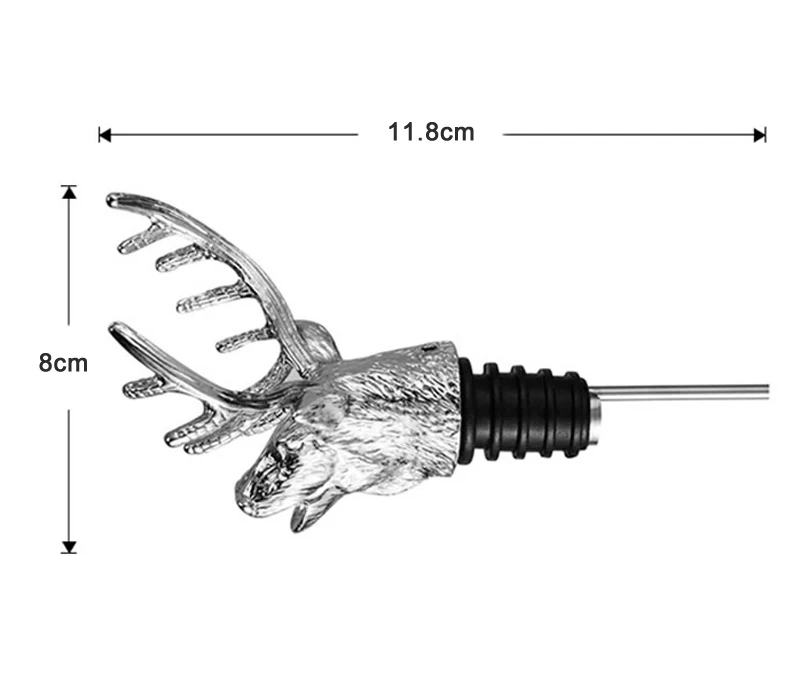 Wine Bottle Stopper Deer Stag Head Wine Pourer Server Zinc Alloy Wine Bottle Cork Wine Aerators Barware Party Accessories (9)