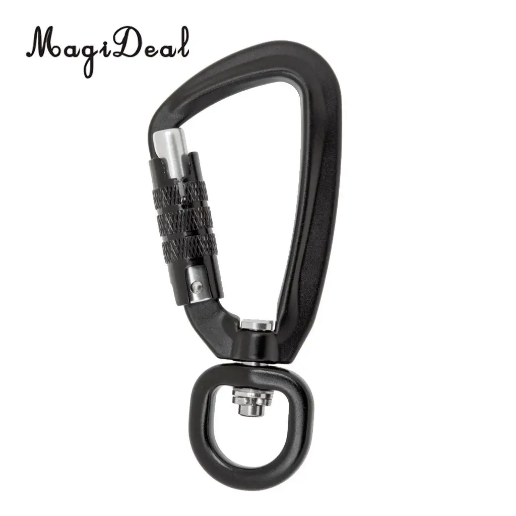MagiDeal Portable 500KG Auto Locking Carabiner Rotating Ring Outdoor Keychain Hook for Climbing Camping Fishing Hiking Traveling