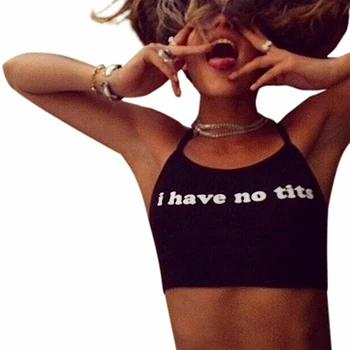 

Women's Fashion Ultrashort Sleeveless Halter Neck Frenulum Vest Sexy Crop Top