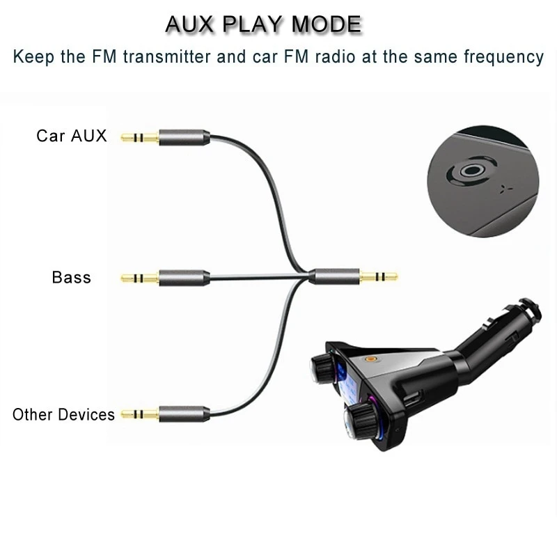 VicTsing Car MP3 Player FM Transmitter BT06 Bluetooth 4.0 MP3 Player Handsfree Bluetooth Car Kits Radio Audio Adapter 5V 2.1A    (22)