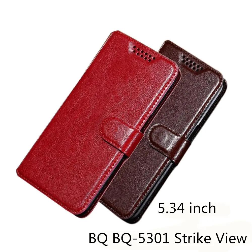 

For BQ BQ-5301 Strike View Case PU Leather Retro Flip Cover Shell Magnetic Fashion Wallet Cases BQ BQ-5301 Strike View