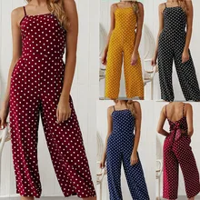 Women Jumpsuits Solid Casual Summer Party Wear Wide Leg Long Pants Sleeveless Sexy Jumpsuit Women Jumpsuits Solid Casual Summer Party Wear Wide Leg Long Pants Sleeveless Sexy Jumpsuit
