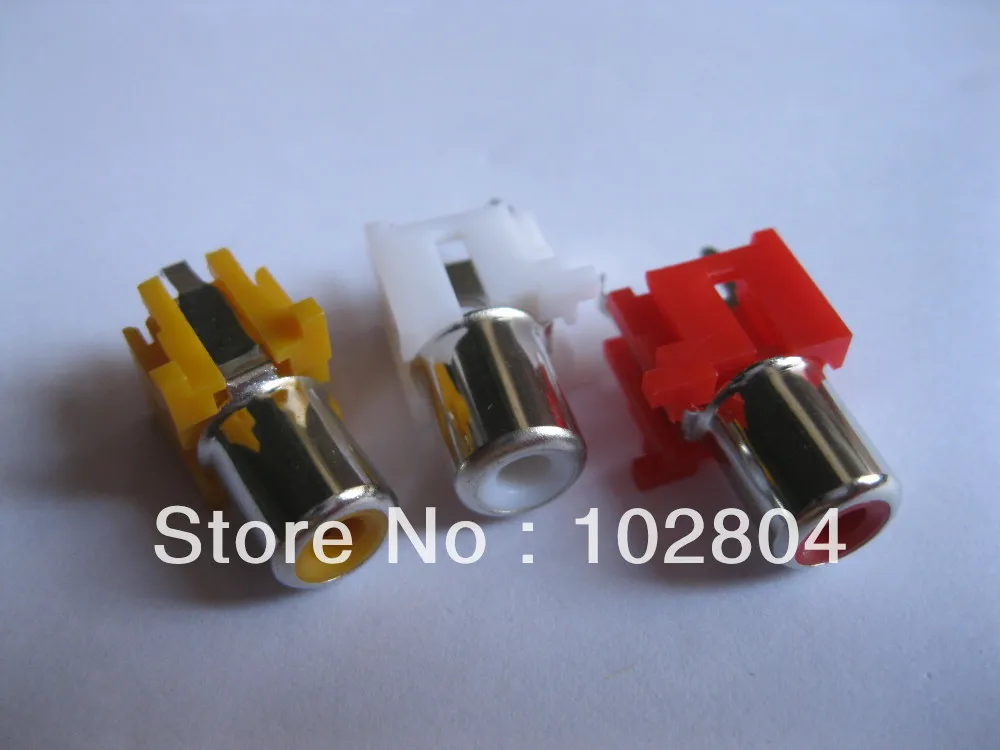 

AV-8.4-6 AV Pin Jack 3 Color RCA Female Audio Video AV Socket Connector 15 pcs per Lot
