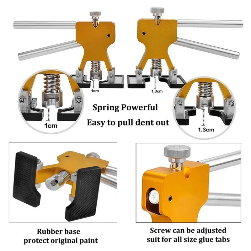 PDR Tools Paintless Dent Repair Tools Car Hail Damage Repair Tool Hot Melt Glue Sticks Glue Gun Puller Tabs Kit