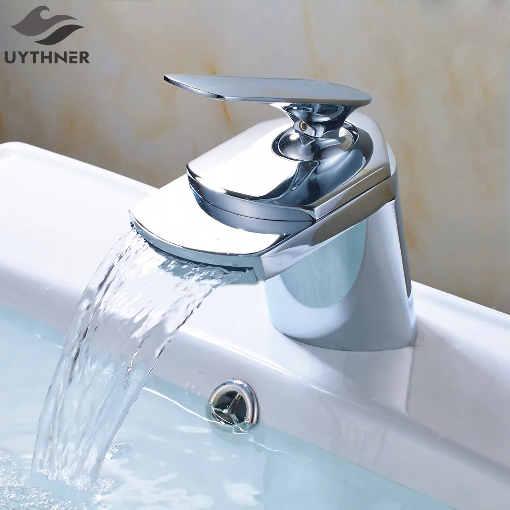 

Uythner Wide Mouth Sloped Waterfall Basin Faucet Mixer Tap Chrome Finish