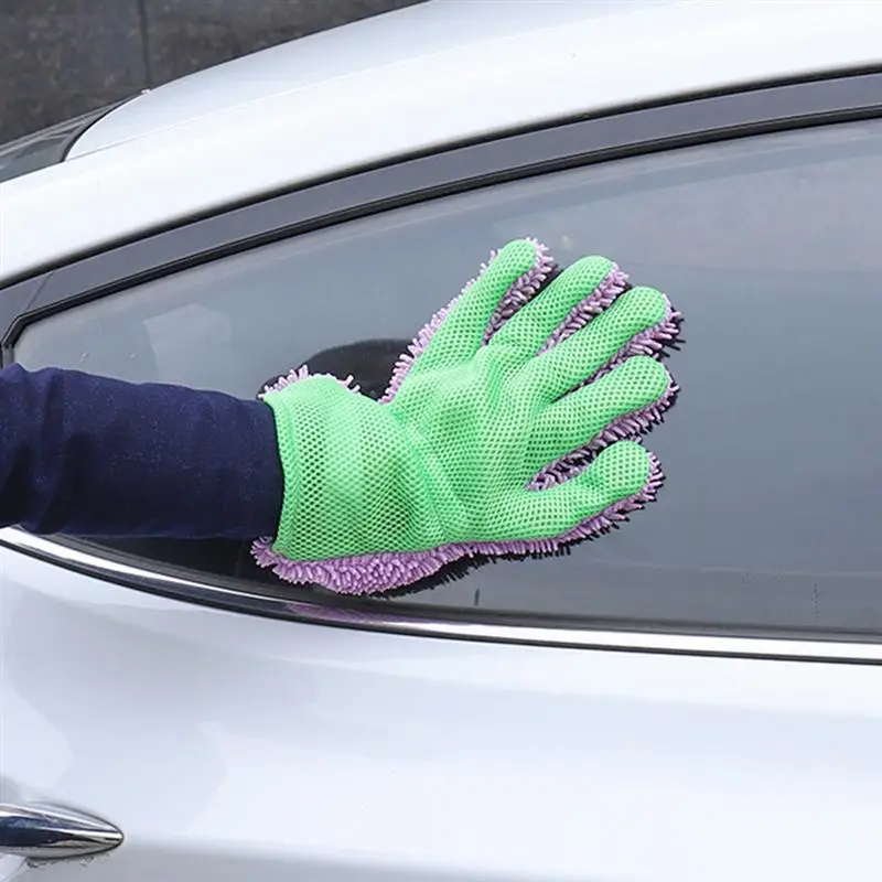 Двухсторонняя перчатка Коралловая плюшевая перчатка для мытья машины многофункциональная Очищающая салфетка перчатка для пыли мытье Двусторонняя очистка автомобиля сушильные перчатки
