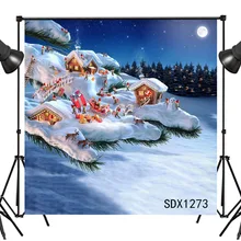 LB 6X6/10X10FT Рождественская фабрика в снежной области фоны для фотографий виниловые студийные реквизиты фотосессии фоновое украшение для вечеринки