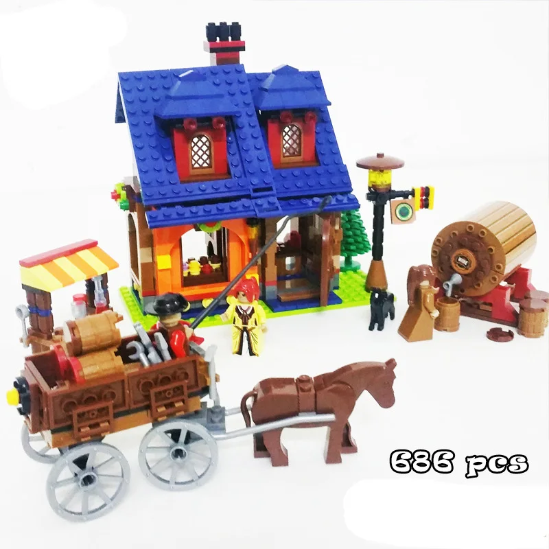 

28704 686pcs City Farm Wine House Building Block Toys For Children