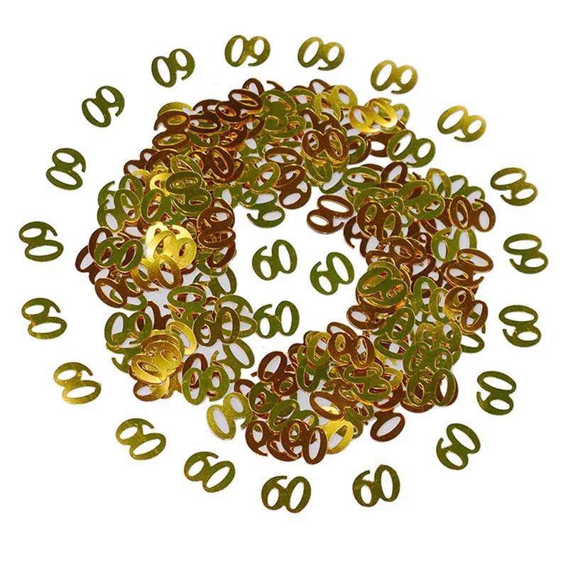 20 г золотые цифровые цифры 16 18 30 40 50 60 конфетти с днем рождения номерам Разбрасыватели конфетти для стола украшения посыпать металлик - Цвет: 6